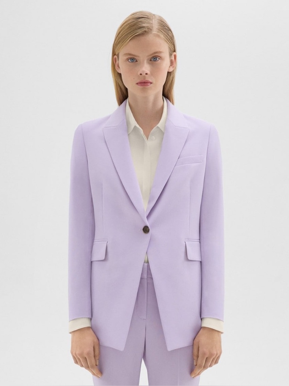 Theory Etiennette Blazer Good Wool in Wisteria Lavender Lilac Size 4